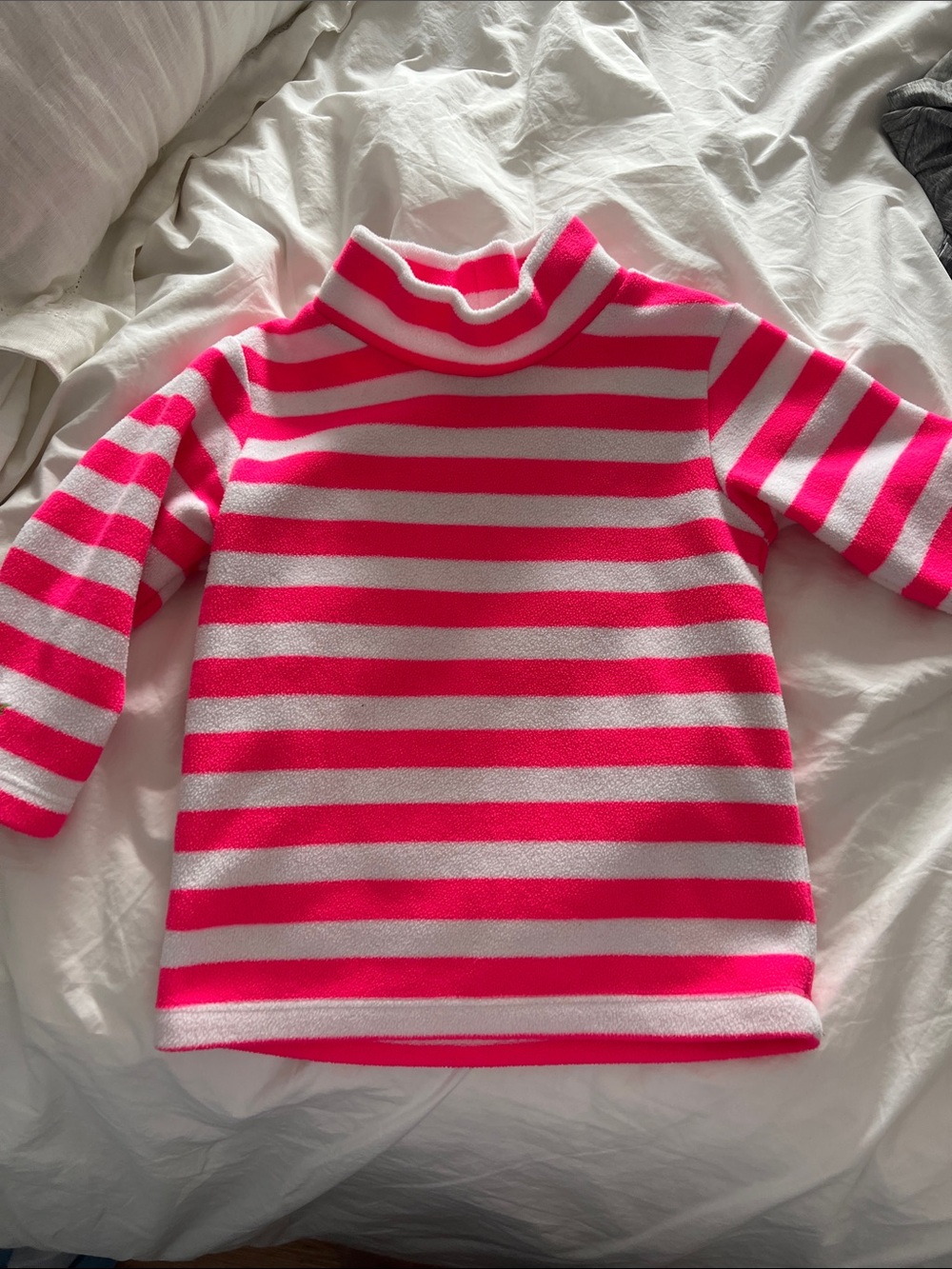 Kids' Pink & White Striped Turtleneck Top